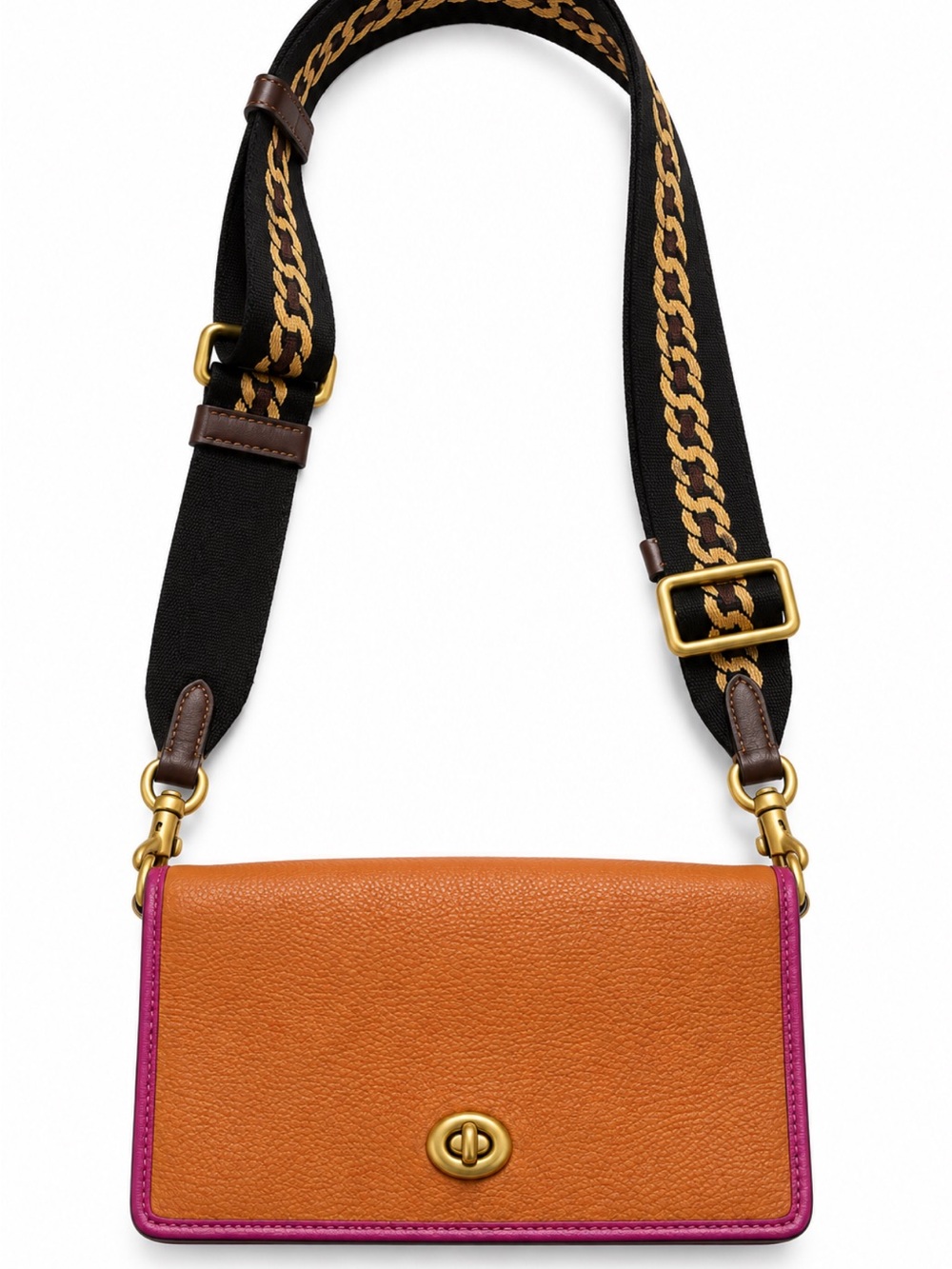 Coach 2018 Hayden Colorblock Pebbled Leather Crossbody Wallet on Strap